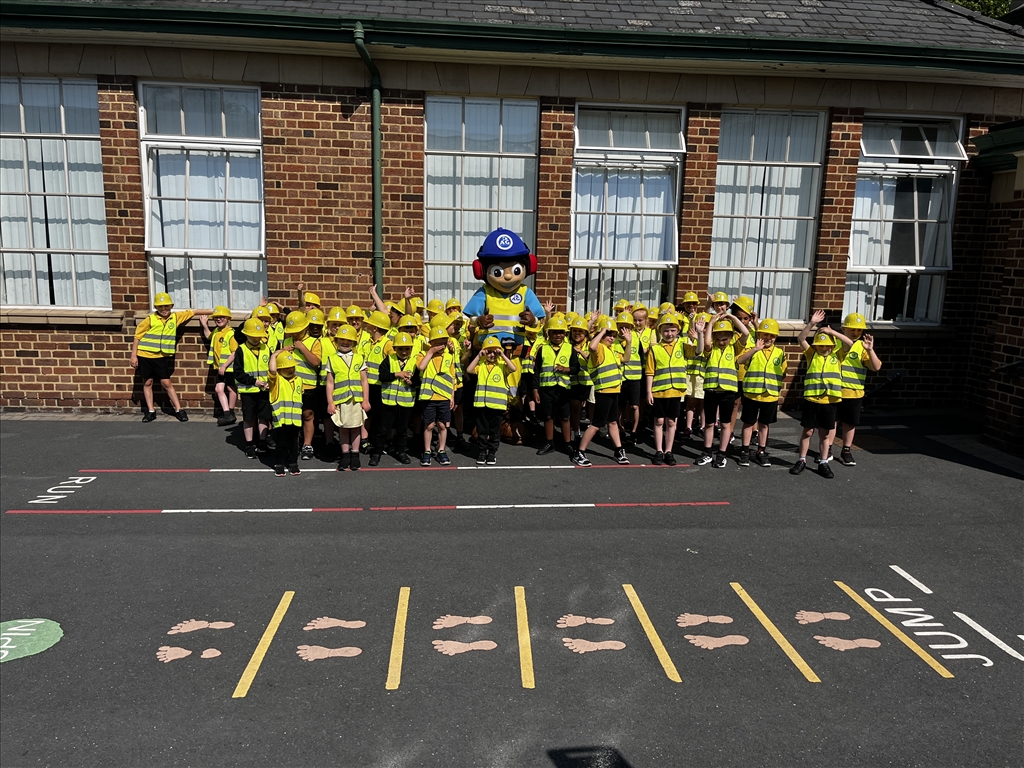 Be Safe Bert visits Hart Memorial